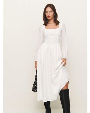 Reformation Midi Linen Dress - Natural