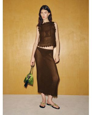 Reformation Montana Autumn Crochet Skirt - Brown