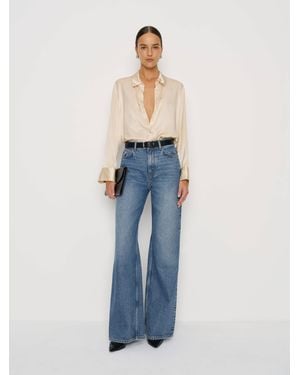 Reformation Cary High Rise Slouchy Wide Leg Jeans Denim - Blue
