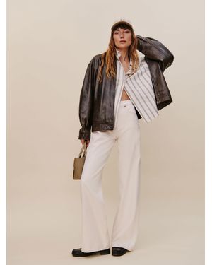 Reformation Cary High Rise Slouchy Wide Leg Jeans Denim - Natural