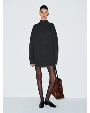 Reformation Mars Cashmere Turtleneck Dress - Black