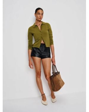 Reformation Florentina Cashmere Collared Cardigan - Green