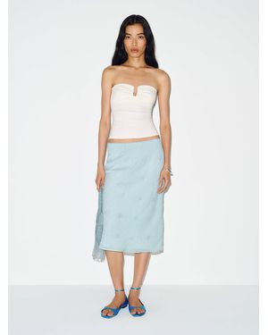 Reformation Layla Knee Length Skirt Embellished - Blue