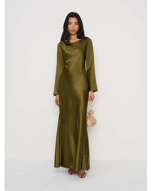 Reformation Pike Silk Maxi Dress 0 - Green