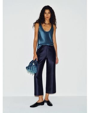 Reformation Veya Silk Top - Blue