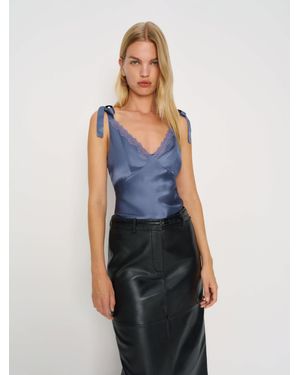 Reformation Florence Silk Top - Blue