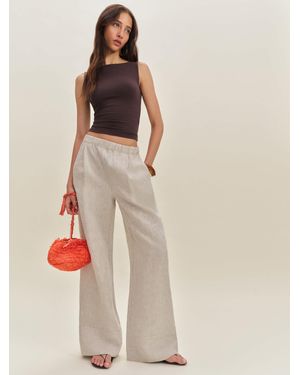 Reformation Fernando Linen Wide Leg Pant - Natural