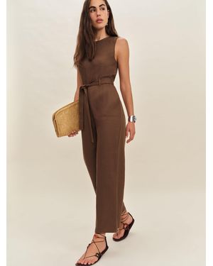 Reformation Naomi Linen Jumpsuit 6 - Natural