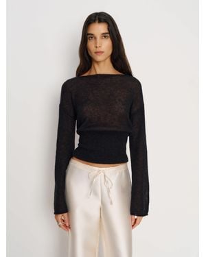 Reformation Soren Sheer Alpaca Jumper Top - Black