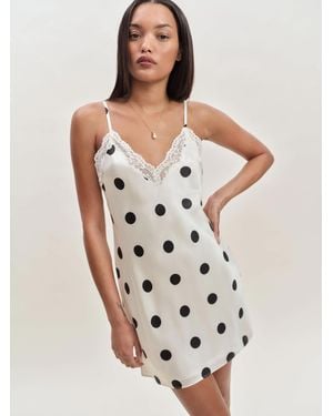 Reformation Marina Silk Dress - White