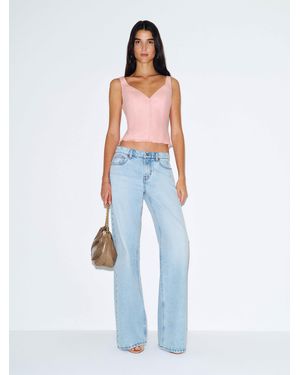 Reformation Flicka Linen Top - Blue