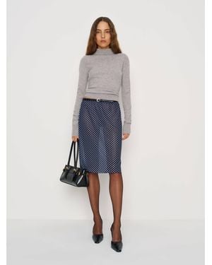 Reformation Brodie Sheer Knit Skirt - Blue