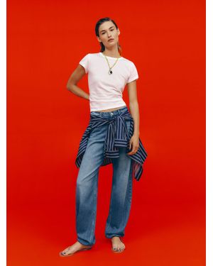 Reformation Reece Low Rise Denim Trousers - Blue