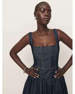 Reformation Elowen Denim Mini Dress in Blue | Lyst