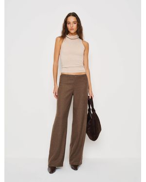 Reformation Vida Low Rise Pant Wool 6 - Natural