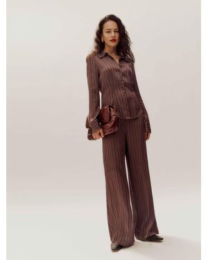 Reformation Norah Wide Leg Satin Pant - Multicolour