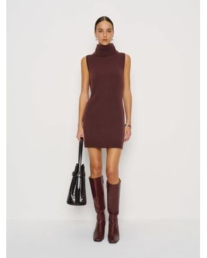 Reformation Holland Cashmere Turtleneck Sweater Dress - Natural