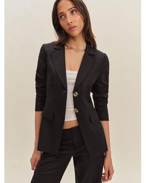 Reformation Bondi Linen Blazer - Black