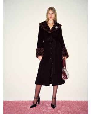 Reformation Aria Coat Fur - Black