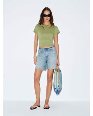 Reformation Raye Mid Rise 6" Jean Shorts Denim - Blue