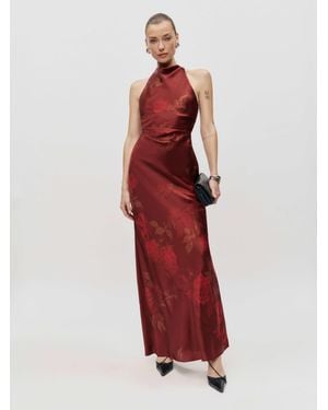 Reformation Anaiis Silk Dress - Red