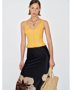 Reformation Flicka Linen Top - Black