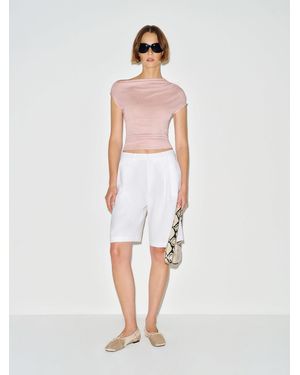 Reformation Nora Knit Top Heather - White