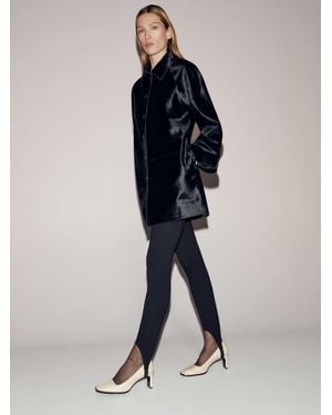 Reformation Veda Celine Jacket Calfhair Leather - Blue