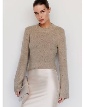 Reformation Ashley Regenerative Wool Crew Jumper - Natural