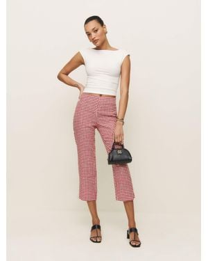 Reformation Petra Linen Low Rise Pedal Pusher Pant - Pink