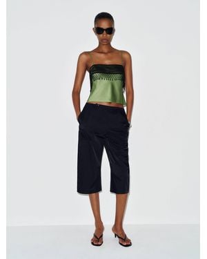 Reformation Slyvette Satin Top Jade - Blue