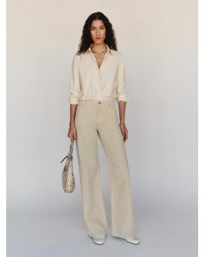 Reformation Cary Low Rise Slouchy Wide Leg Jeans Denim - Natural
