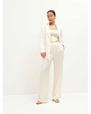 Reformation Mason Satin Pant 4 - White