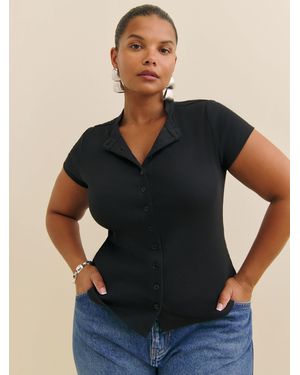 Reformation Raelynn Knit Top Es - Black
