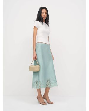Reformation Carolina Linen Skirt - Blue