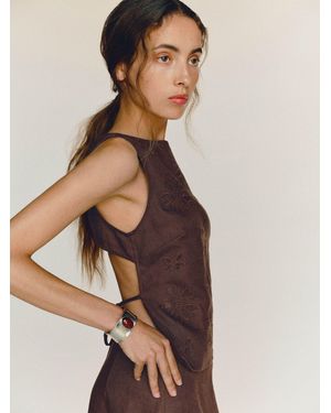 Reformation Evelina Linen Top 0 - Brown