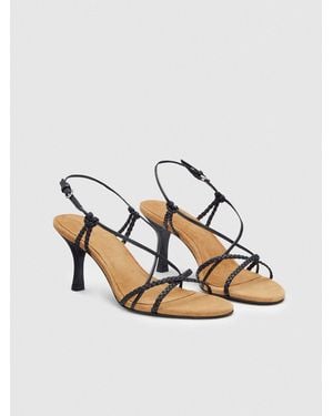 Reformation Jackson Heeled Sandal Leather Peanut Butter Suede 5 - Metallic
