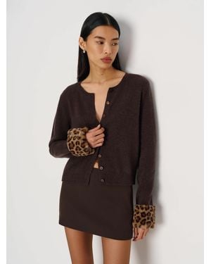 Reformation Clara Cashmere Crew Cardigan - Natural