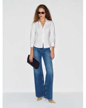 Reformation Katherine Poplin Shirt 0 - Blue