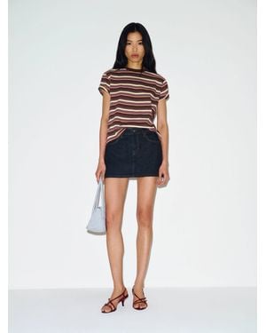 Reformation Hazel Low Rise Denim Mini Skirt - Red