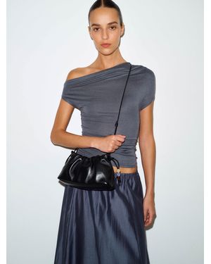 Reformation Solene Small Pouch Bag Leather - Blue