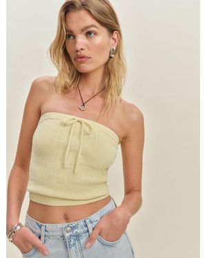 Reformation Zazie Cotton Strapless Jumper - Natural