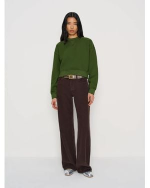 Reformation Grace Cropped Vintage Oversized Crewneck Sweatshirt - Green