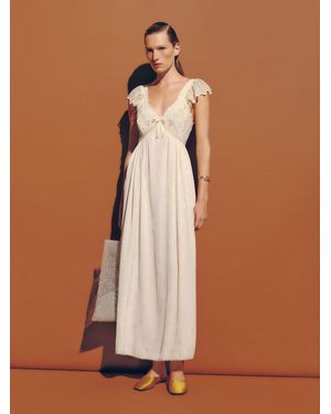 Reformation Ella-Rose Dress Lace - Brown