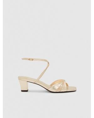Reformation Margo Block Heeled Sandal Leather 5 - White