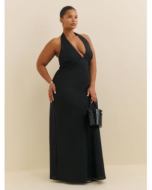 Reformation Delilah Linen Dress Es 14 - Black