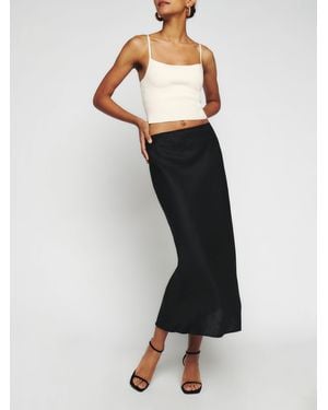 Reformation Britt Linen Skirt in Natural | Lyst