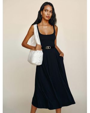 Reformation Rou Midi Fit & Flare Dress - Black