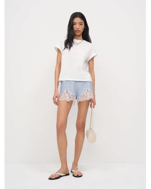 Reformation Fern Linen Short Cloud - White