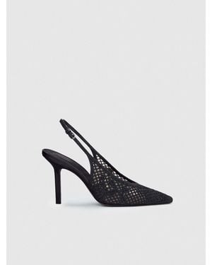 Reformation Pillar Slingback Heel Floral Crochet - White